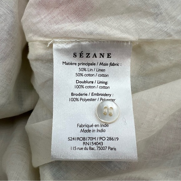 Sezane Alizia Dress in Multicolour Embroidered Flowers 40 Sz 8 - Picture 9 of 11